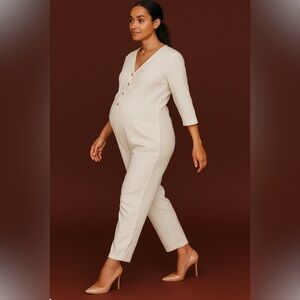 The Nines Maternity Jumpsuit by Hatch White Size XS NWT 🎄